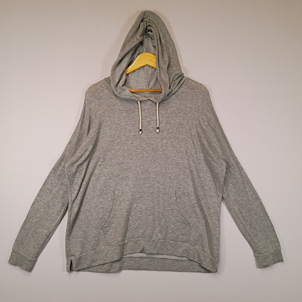 Casual Minimalist Tresics Womens Small Gray Lightweight Drop Shoulder Hoodie